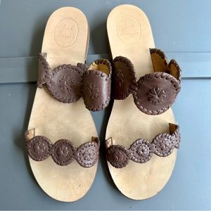 Jack Rogers Brown Leather Sandals